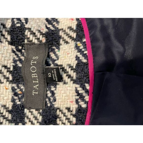 Talbots Speckled Boucle Wool Blend Jacket Fully Lined Size 10 - Picture 10 of 11